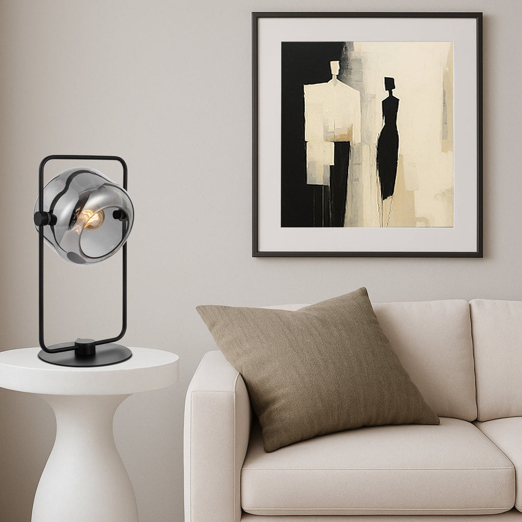 ROCHA Table Lamp - Black/Smoke