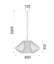 PARRILLA: Interior Oval Cage Iron Pendant Lights OD600mm - Matte Black