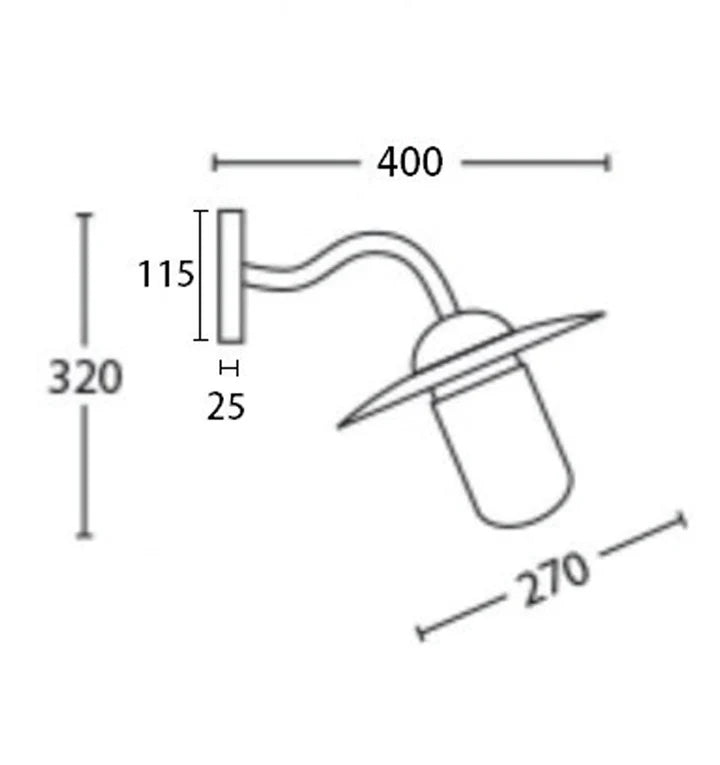 DEKSEL: Matte Aged Copper Exterior Wall Lamp With Clear Glass IP54