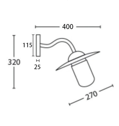 DEKSEL: Matte Aged Copper Exterior Wall Lamp With Clear Glass IP54