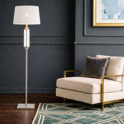 DORCEL Floor Lamp - Antique Brass/Amber