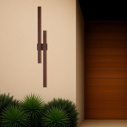 EBIZA Twin Exterior LED Wall Light - Rust