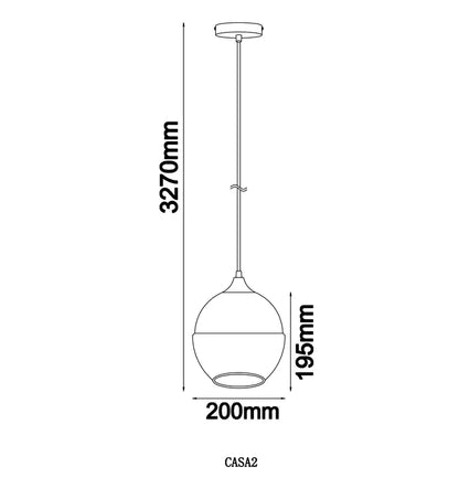 CASA: White With Amber Wine Glass Shape Pendant Light