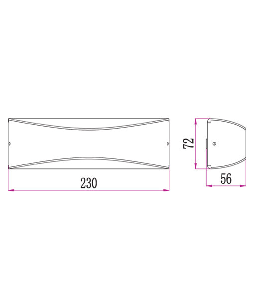 APIS(A): LED Exterior Surface Mounted Up/Down Wall Lights IP65