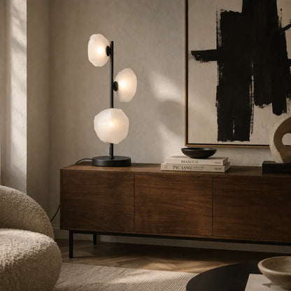 ZECCA 3 Light Table Lamp - Black/Frost