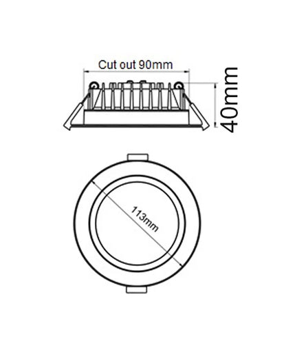 GALTRI: LED Dimmable Tri-CCT Fixed White Recessed Downlights - 12W