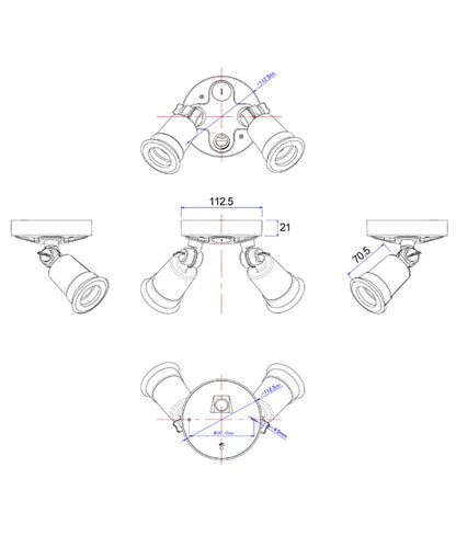 Surface Mounted LED PAR30 Security Lights IP44 - Without Sensor