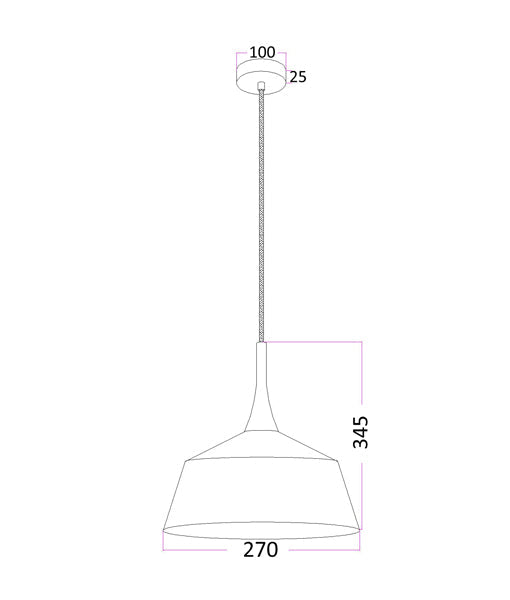 NORDIC1: Modern Scandinavian Small Dome Shape Steel & Wood Pendant Light - White