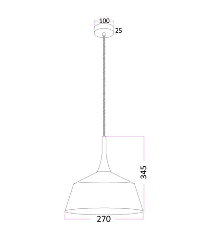 NORDIC1: Modern Scandinavian Small Dome Shape Steel & Wood Pendant Light - White
