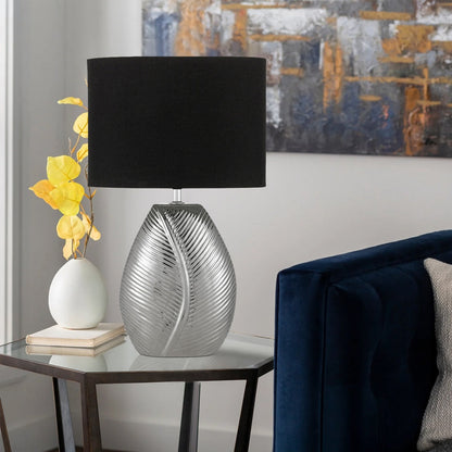 KLEE Ceramic Table Lamp - Chrome/Black