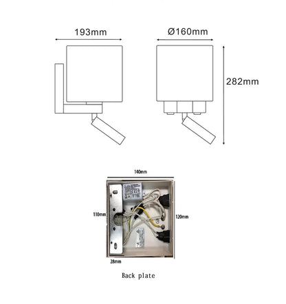 BRIGHTON: City Series E27 Interior Wall Lamp With Adjustable LED Reading Light - 3000K