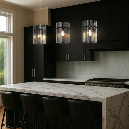 QUILO 3 Pendant Light – Black/Smoke