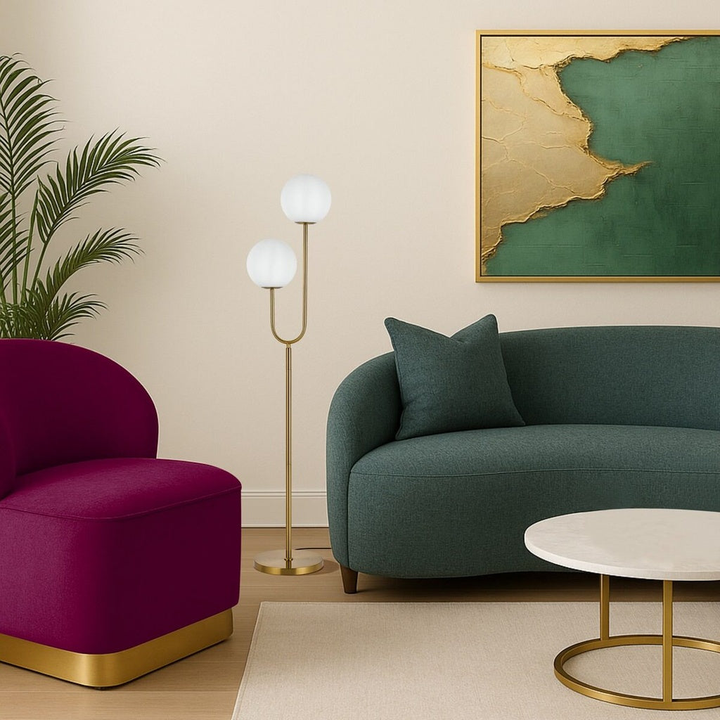 ETERNA Floor Lamp - Antique Gold/Opal Matt
