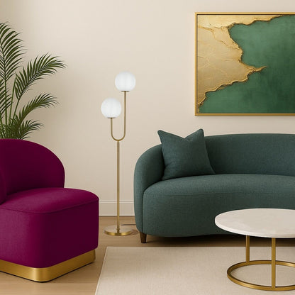 ETERNA Floor Lamp - Antique Gold/Opal Matt