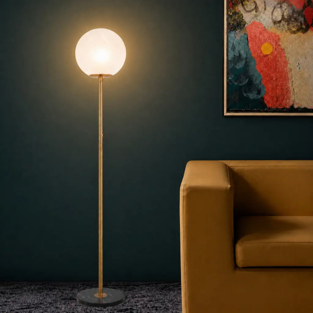 OLIANA Floor Lamp - Black Marble/Antique Gold