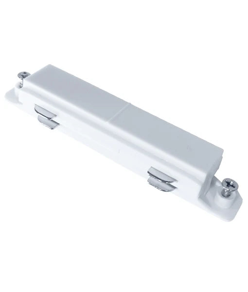 3 Wire 1 Circuit Universal Tracks, Connectors, End Cap & Live End - Connector Mini Straight WHITE