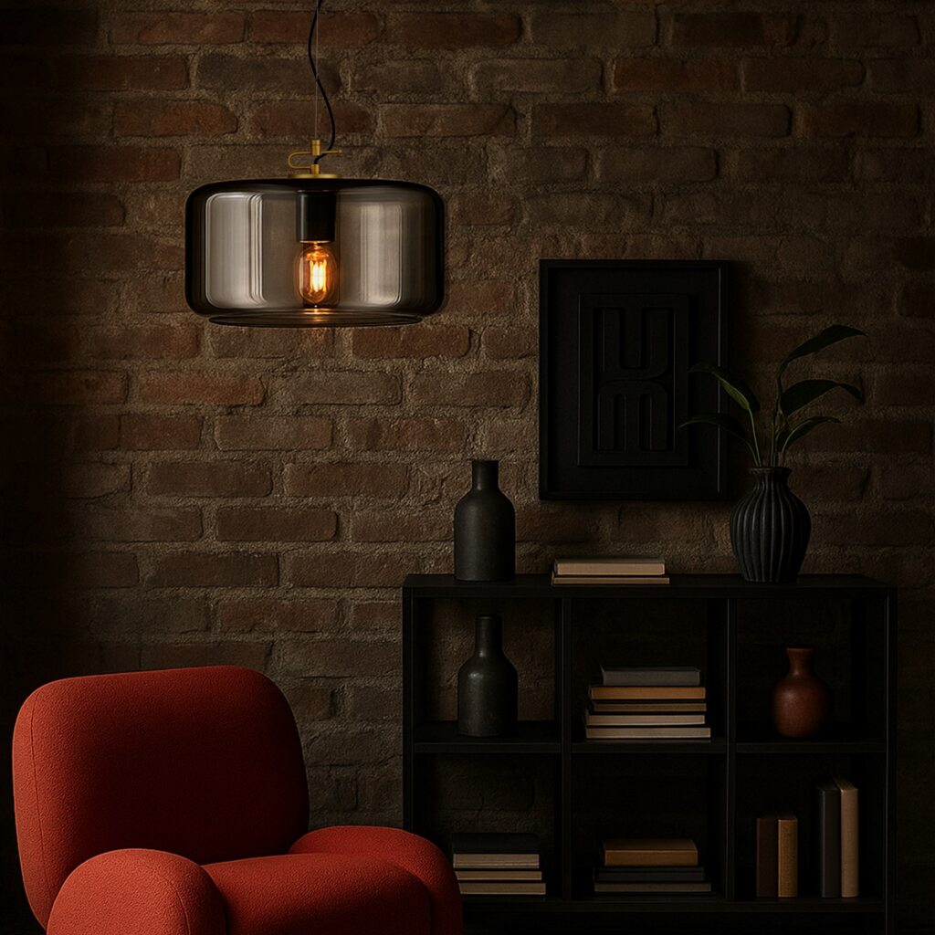 KOROVA Large Pendant Light  - Brass Matt/Smoke