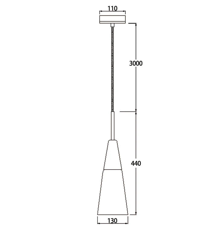 FINN: Scandinavian Blonde Wood & Opal Glass Long Cone Pendant Light