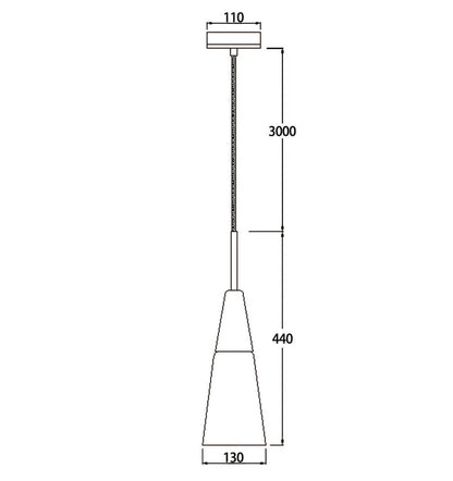 FINN: Scandinavian Blonde Wood & Opal Glass Long Cone Pendant Light