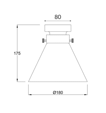 D.I.Y. Batten Fix Ceiling Lights - Small Cone Shape Fixtures (Smokey Black Glass & Chrome Batten)