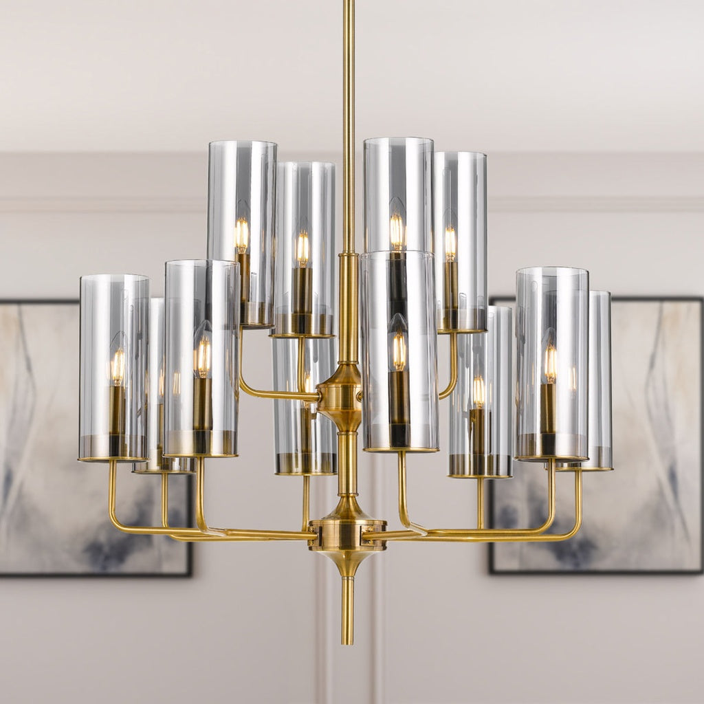 DECARO 12 Pendant Light - Gold/Smoke