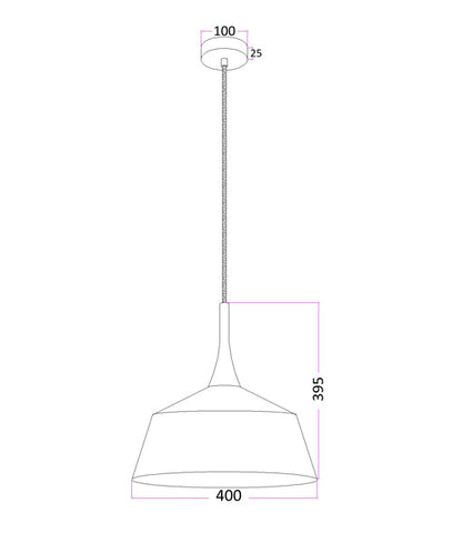 NORDIC: Modern Scandinavian Medium Dome Shape Steel & Wood Pendant Lights - White