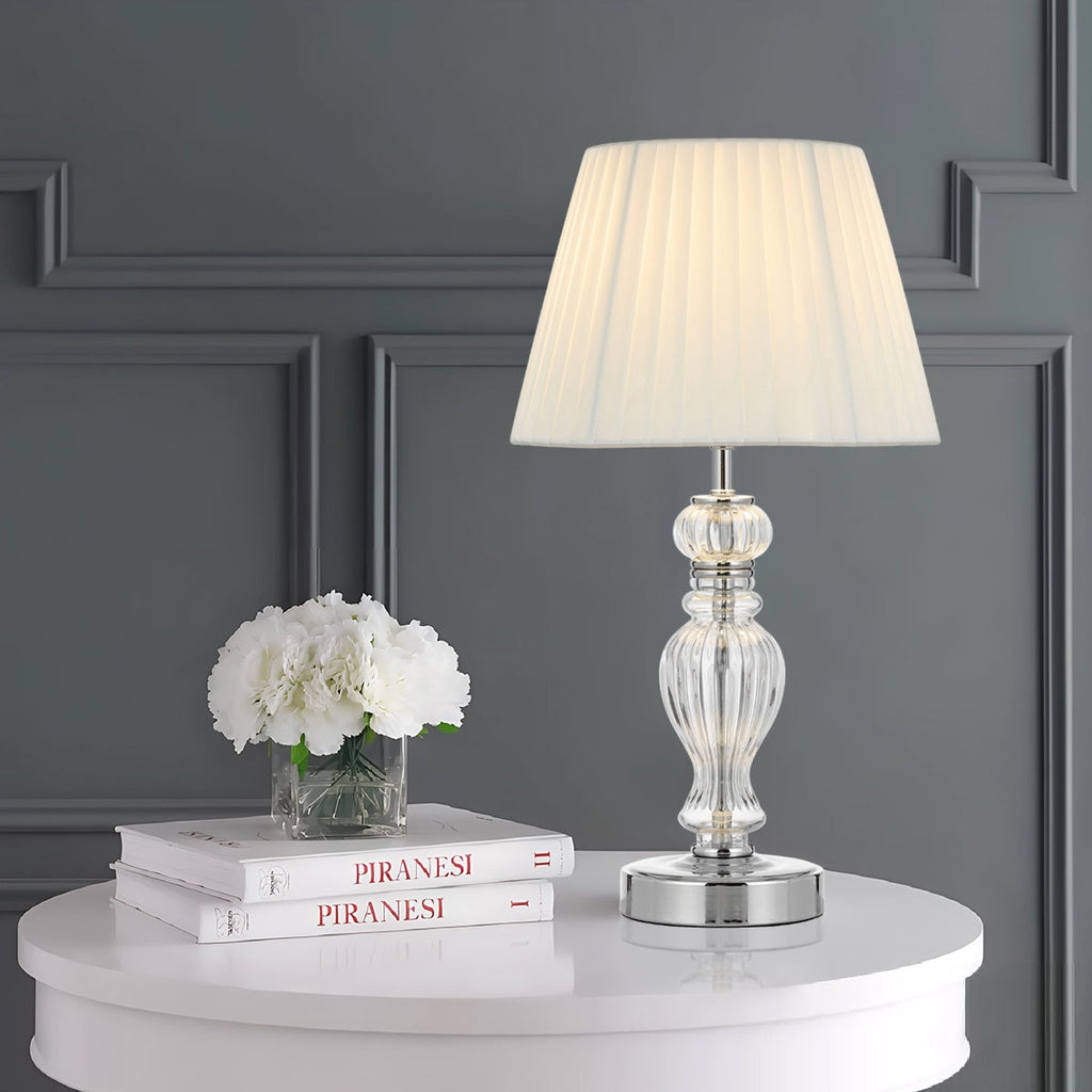CADIZ Table Lamp - Chrome/White