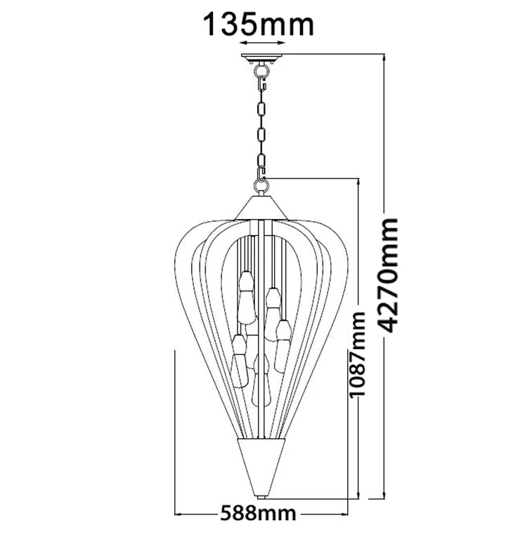 SENORITA3: Rustic Large Tuscan Coffee Cherry Pendant Light