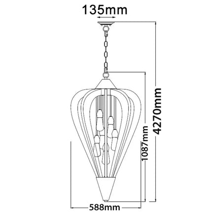 SENORITA3: Rustic Large Tuscan Coffee Cherry Pendant Light