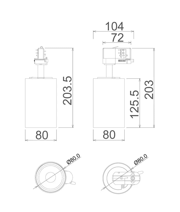 4 Wire 3 Circuit LED Tri-CCT Dimmable Adjustable Track Heads - White
