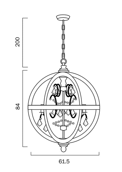 FLORIN 5 Pendant Light - Wood