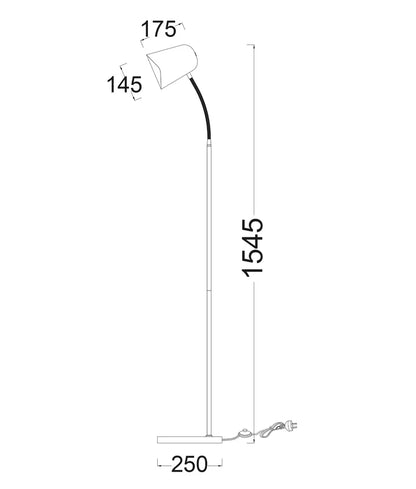 PASTEL: Scandinavian Iron Slim Floor Lamps - Matte Green