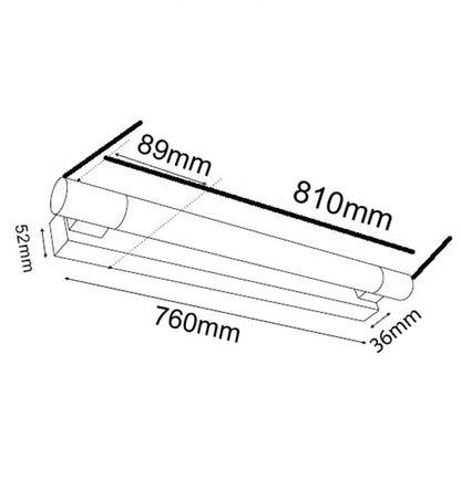 VANITY: LED Interior Chrome Frosted Acrylic Diffuser Wall Light - Long