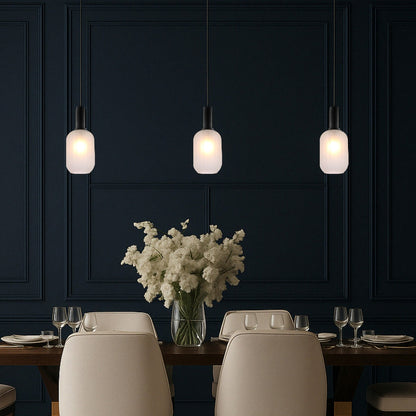 AOSTA 13CM Pendant Light - Black / Frost