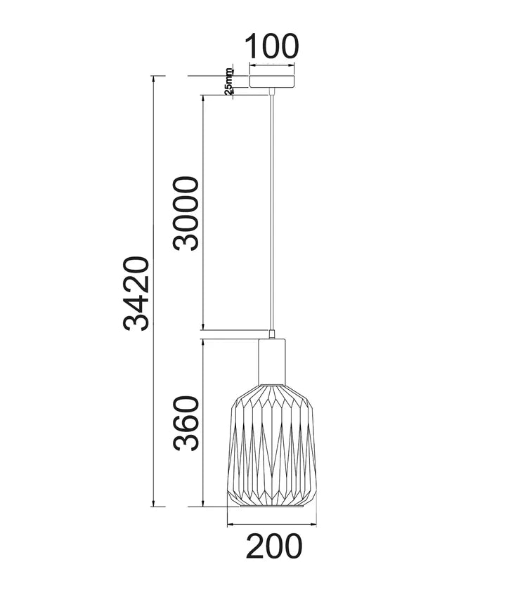 PAPEL: Interior Pleated Opal Opaque Jar Glass Pendant Lights