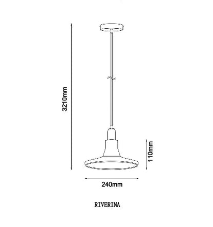 RIVERINA: GU10 Smokey Black Martini Glass Pendant Light