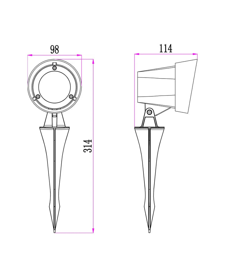 KOLEC: Exterior LED Garden Spike Light IP65