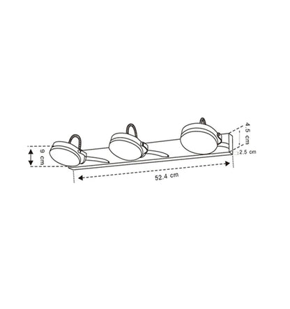 SEATTLE: City Series LED Interior Adjustable Medium Bar Chrome Wall Light - 3 Light