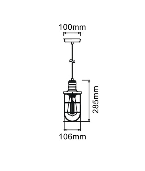 CLA Blackband Black Iron Cage Pendant Light - CAGE CURVED