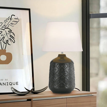 BACI CERAMIC Table Lamp - Grey/White