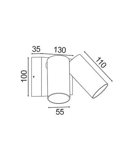 SEC: Surface Mounted LED Tri-CCT Single Adjustable Wall/Pillar Light IP65 - Without Sensor