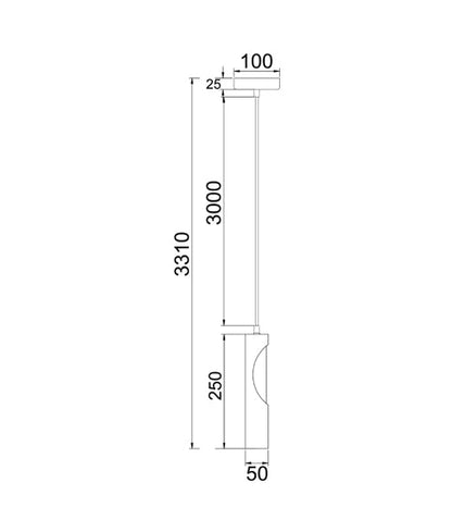 IDA: Interior Iron & Blonde Wood Tube Pendant Light - Matte White