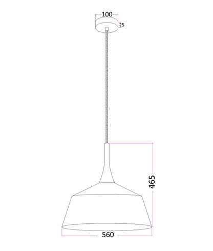 NORDIC5: Modern Scandinavian Large Dome Shape Steel &amp; Wood Pendant Light - Black