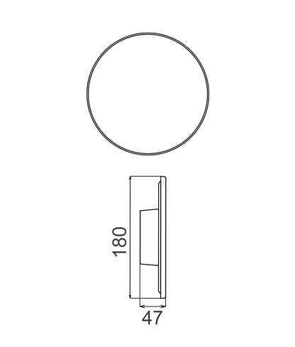 SHADOWTRI: Exterior LED Tri-CCT Round Backlit Wall Lights IP65 & IK08 (Diam: 180mm) White