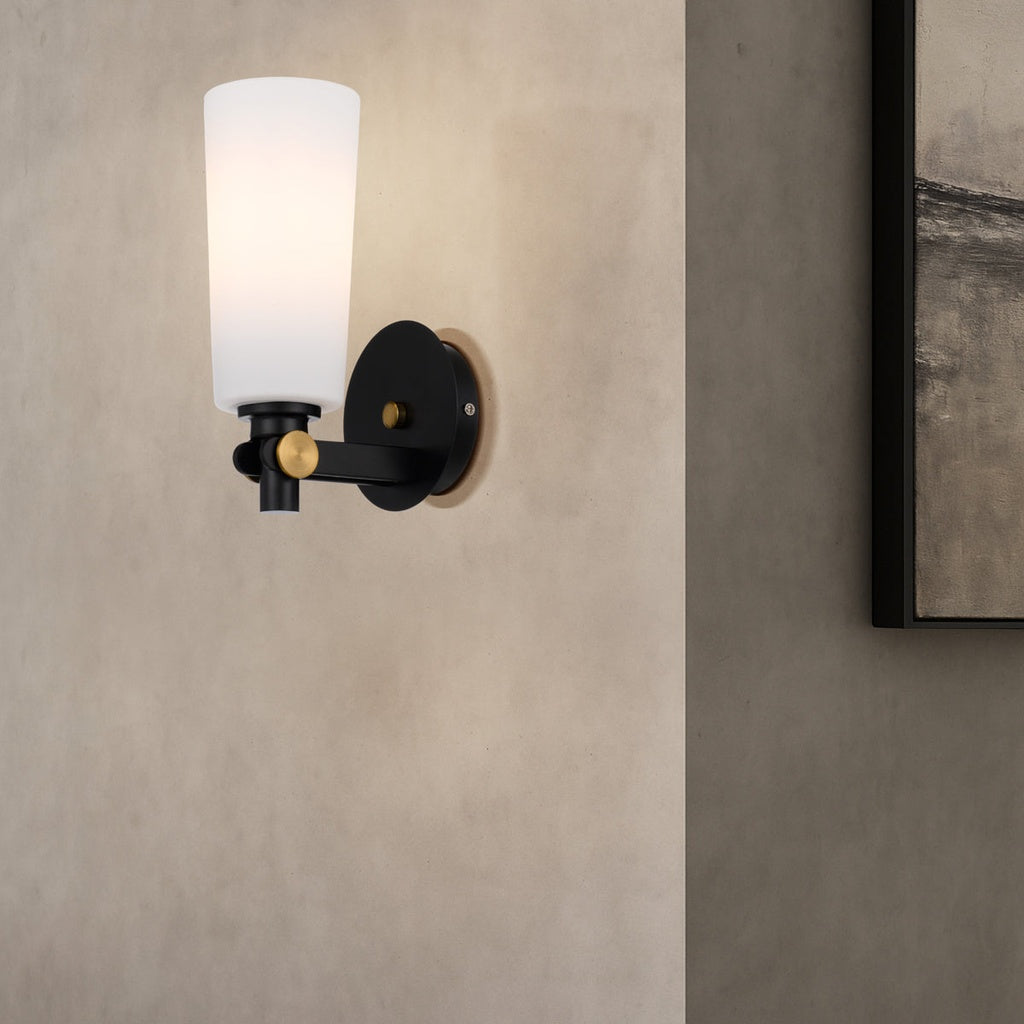 DELMAR WALL LAMP - Black/Opal Matt