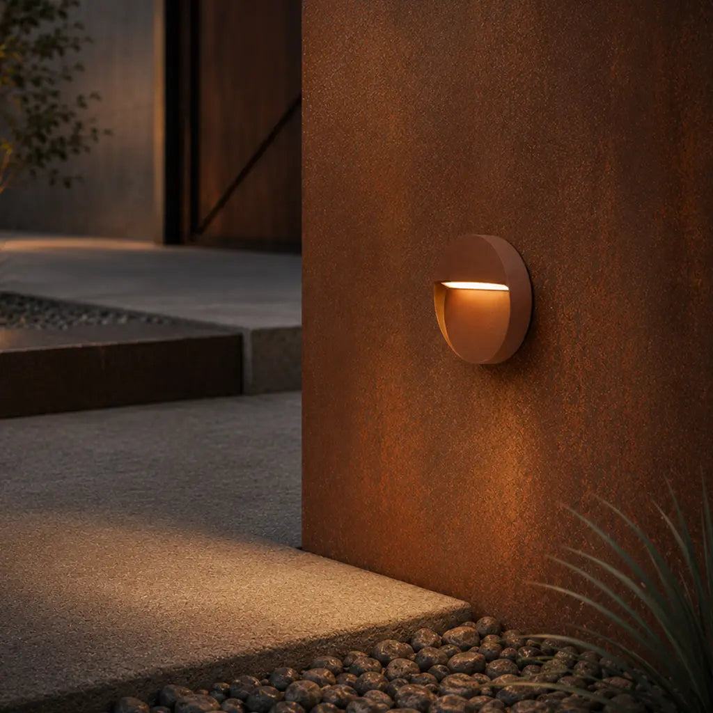 TERIN 24V Exterior LED Round Wall Light - Corten