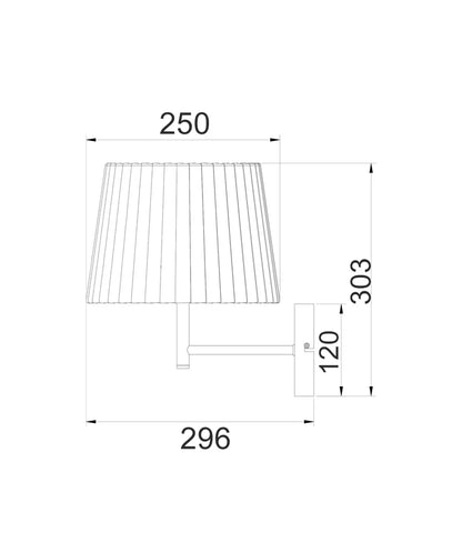 PREGA: Interior Slanted Pleated Fabric Shade Wall Light - White