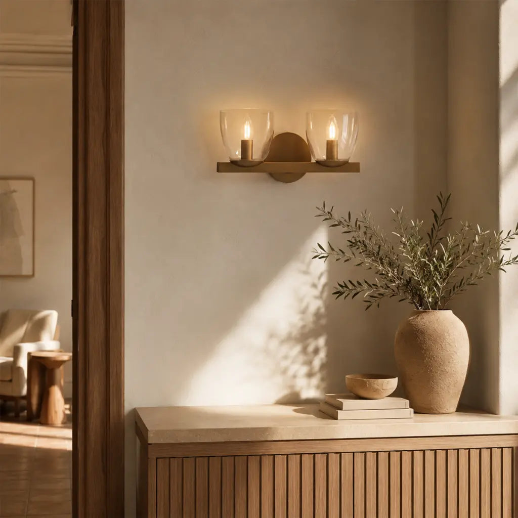 RADAM Twin Wall Light - Vintage Brass