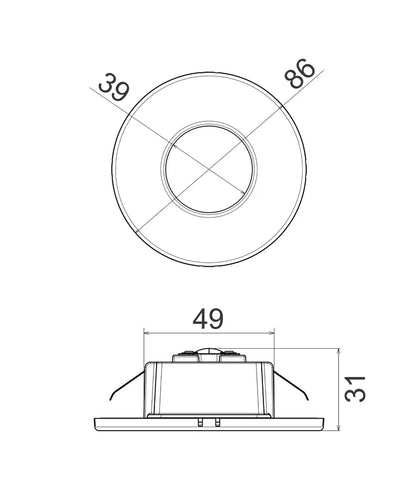 STE: Exterior LED Tri-Wattage & Tri-CCT Round Recessed Step Light IP44