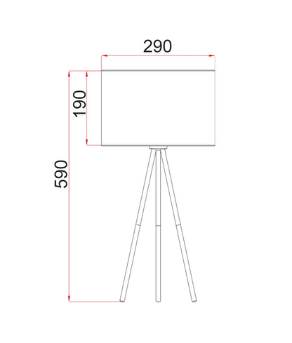 JAMBES: Drum Shade with Antique Brass Tripod Table Lamp - White